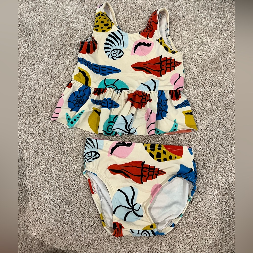 Hanna Andersson two piece shell pattern bikini 2T
